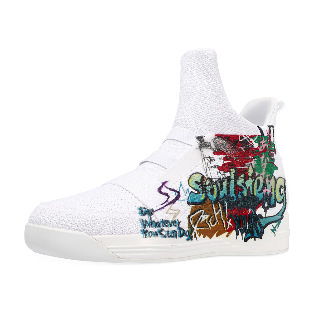 SKYTRACK Mesh Knit High Graffiti Text - Soulsfeng