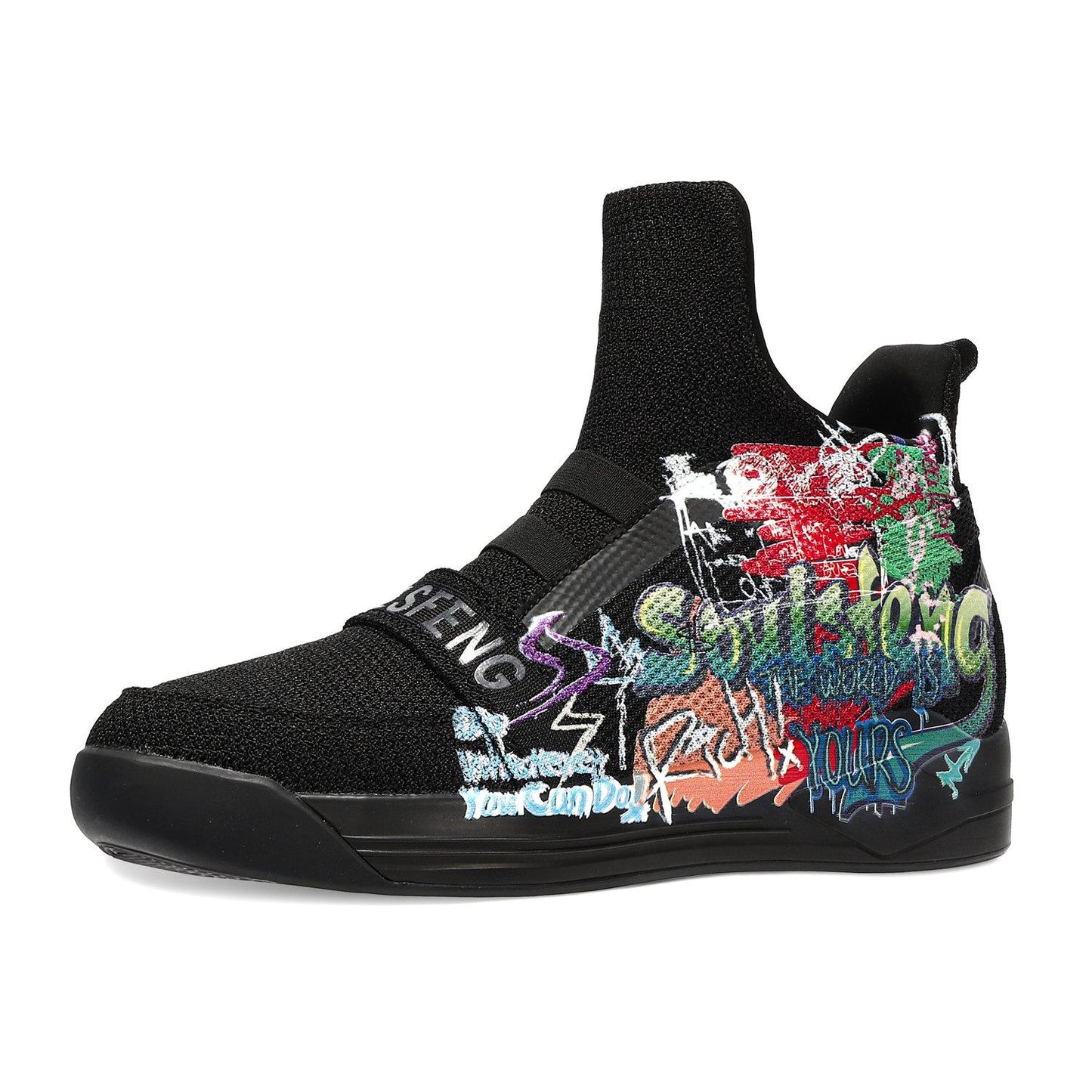 SKYTRACK Mesh Knit High Graffiti Text - Soulsfeng