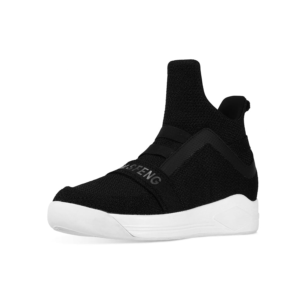 SKYTRACK Mesh Knit High Tops Black White - Kids