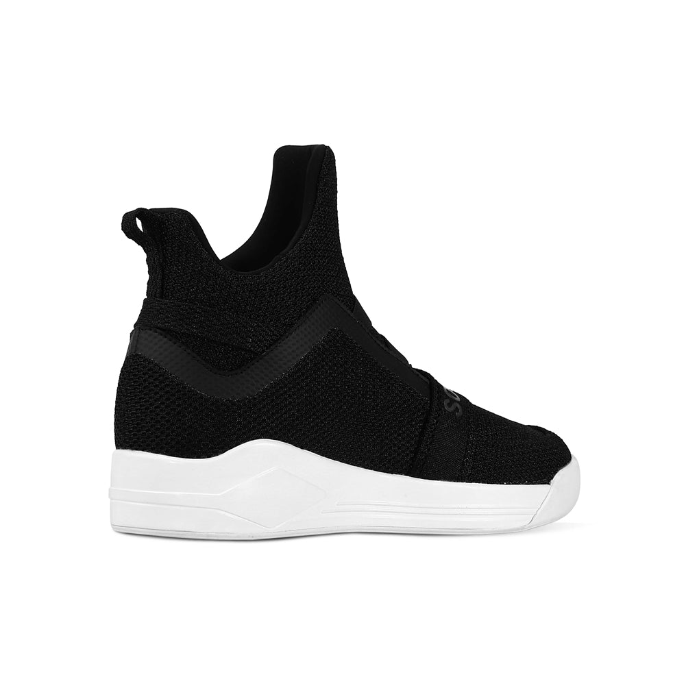 SKYTRACK Mesh Knit High Tops Black White - Kids