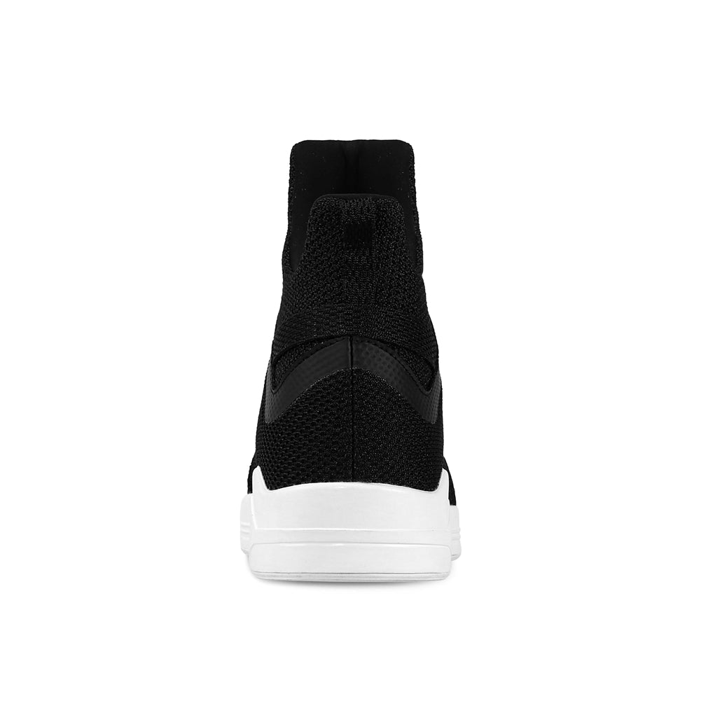 SKYTRACK Mesh Knit High Tops Black White - Kids