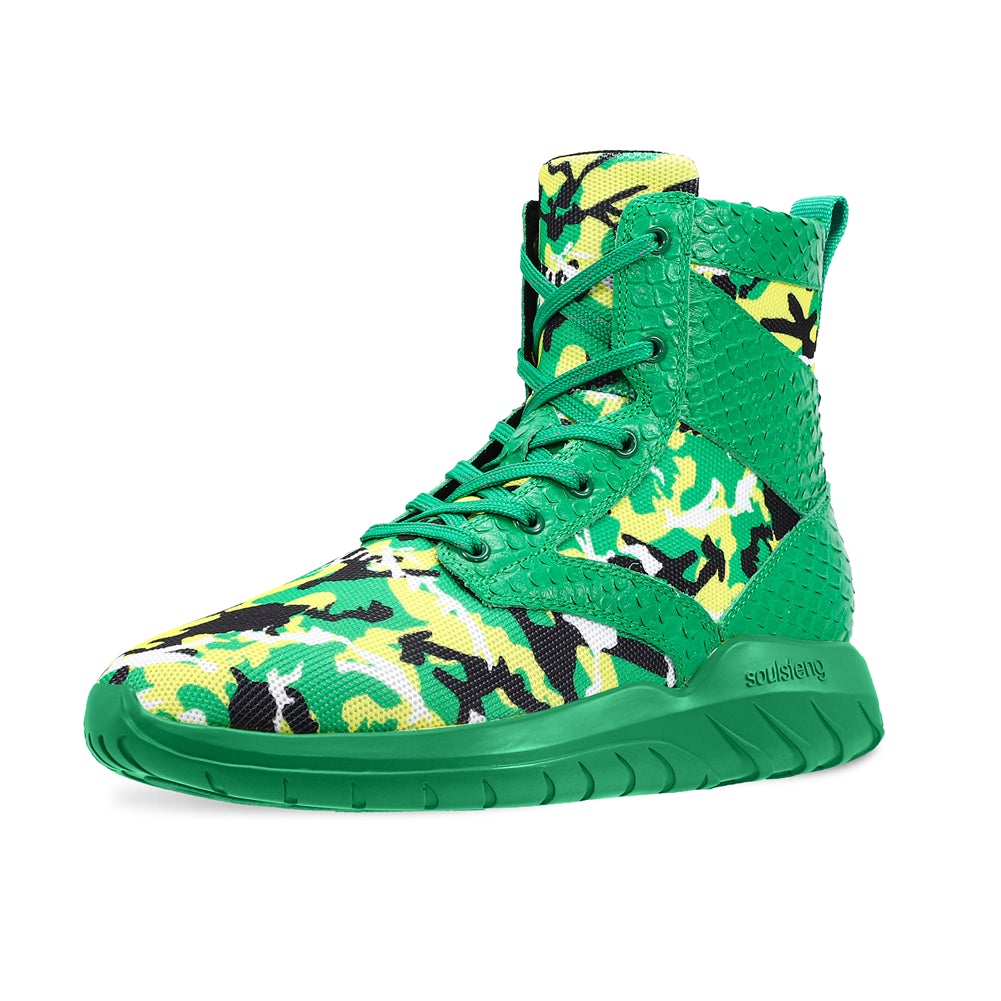 Fire Team Camouflage Tatical Boots Green Sole