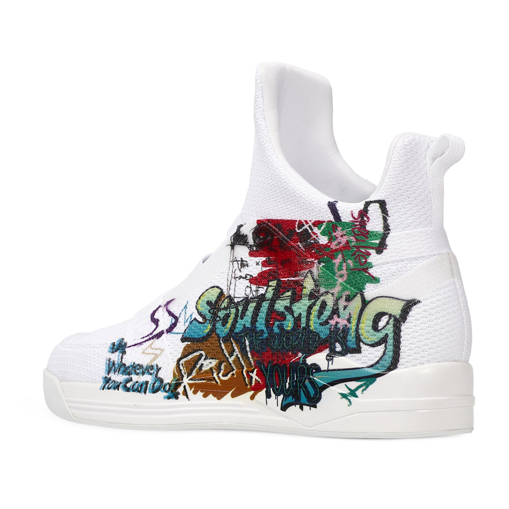 SKYTRACK Mesh Knit High Graffiti Text - Soulsfeng